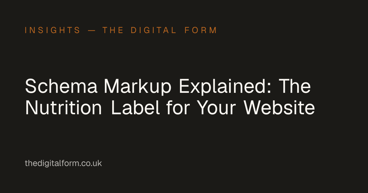 Schema Markup Explained: The Nutrition Label for Your Website — The ...